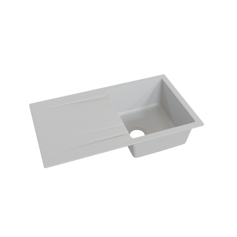 Évier RESIROC avec 1 bac + égouttoir 86cm - Gris Évier RESIROC avec 1 bac + égouttoir 86cm - Gris