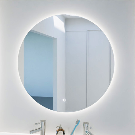 Miroir rond avec éclairage LED FAZZIO - Diamètre  80 cm