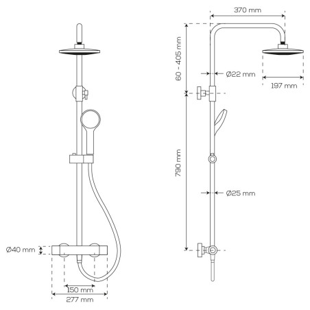 Combinés de douche et douchettes DISQUE - Chromé