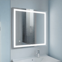 Miroir avec éclairage LED VISTA - 80 cm x 80 cm 