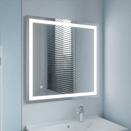Miroir avec éclairage LED VISTA - 80 cm x 80 cm 