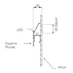 Miroir avec éclairage LED VISTA - 80 cm x 80 cm 